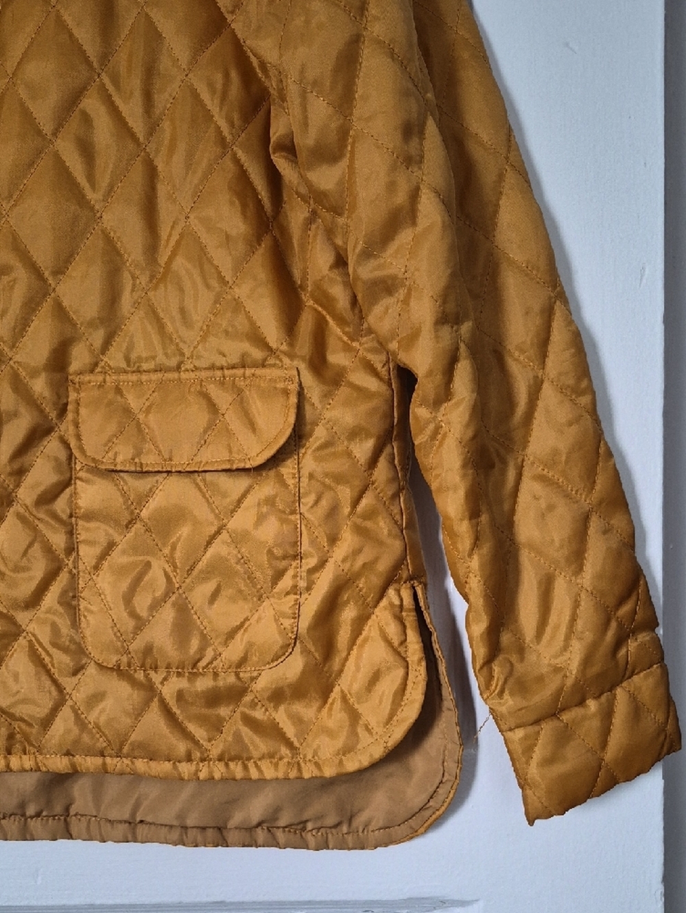Quilted Mustard Yellow Light Quilted Zip-Up Jacket Coat With Pockets Med/large - Picture 3 of 10